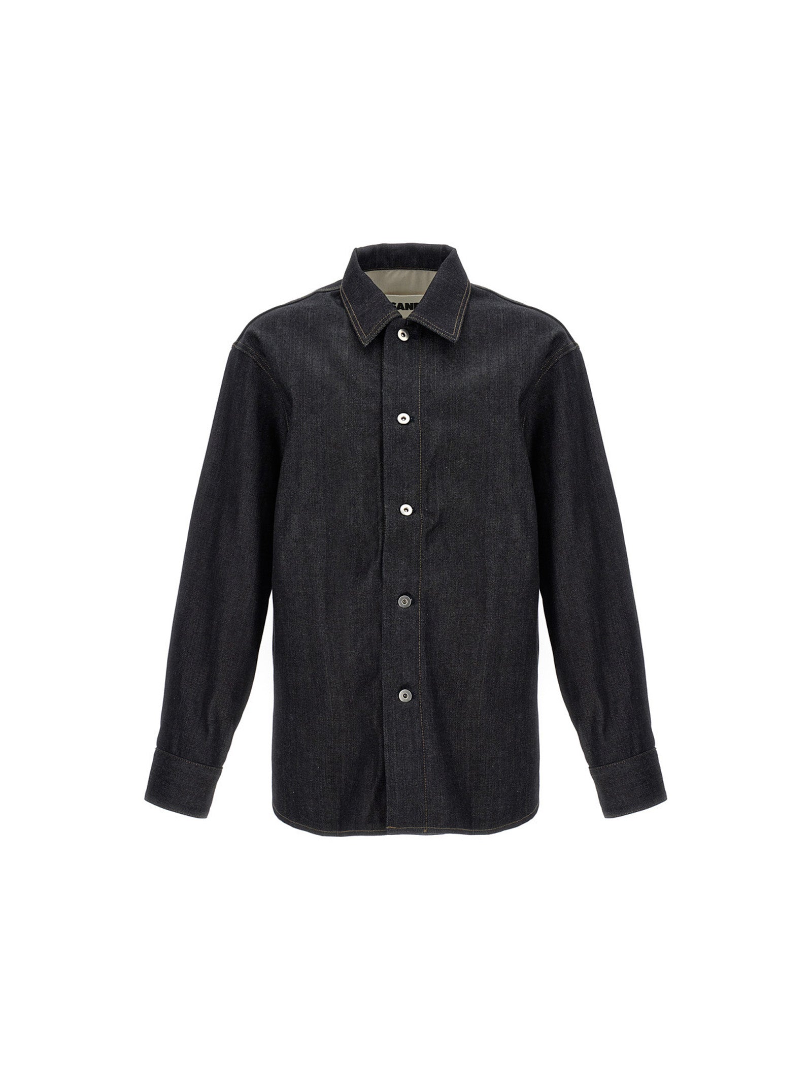 100% Cotton Denim Overshirt — Navy