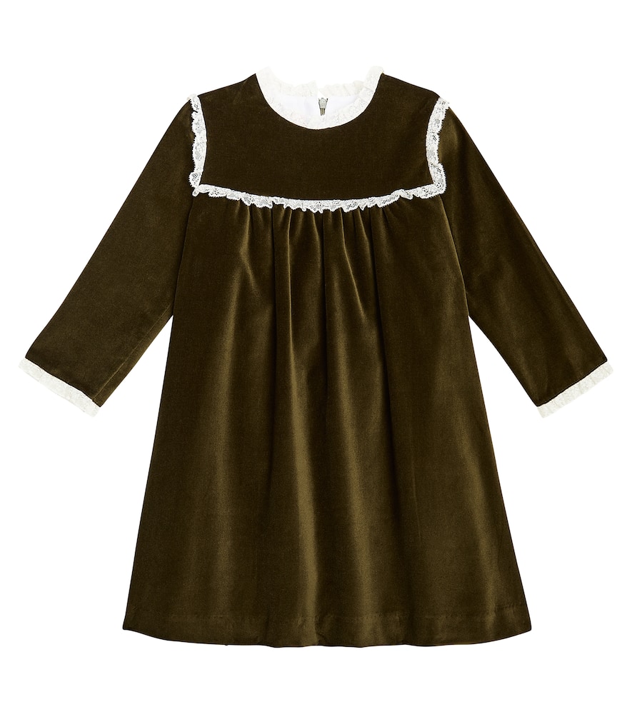 Carolina ruffled velvet dress