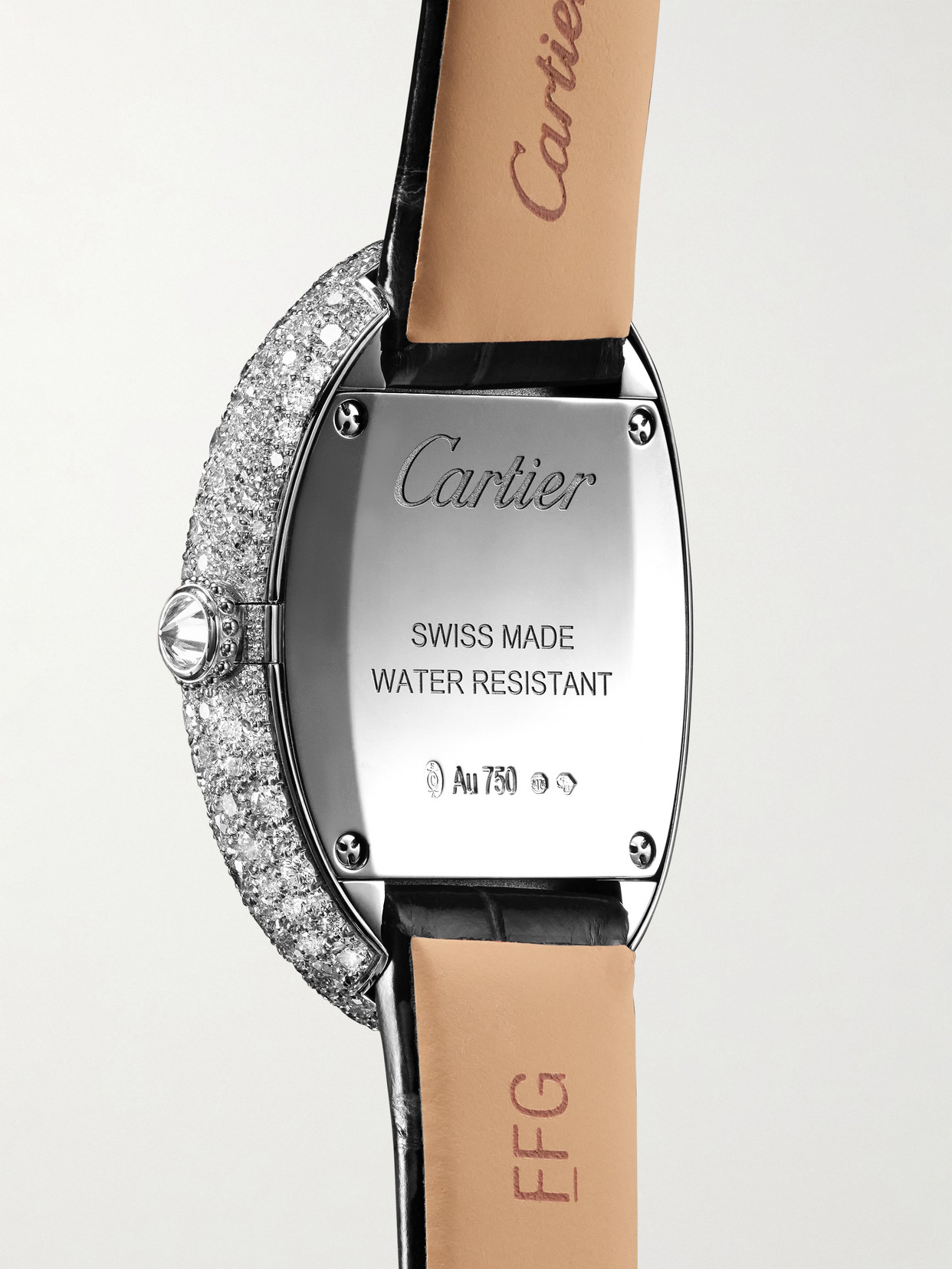 Baignoire 36mm Medium 18-karat White Gold, Alligator And Diamond Watch - One size
