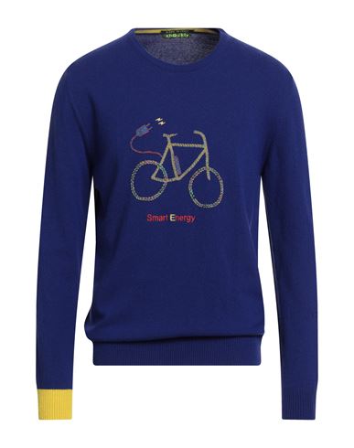 Man Sweater Bright blue Size 42 Wool, Viscose, Polyamide, Cashmere