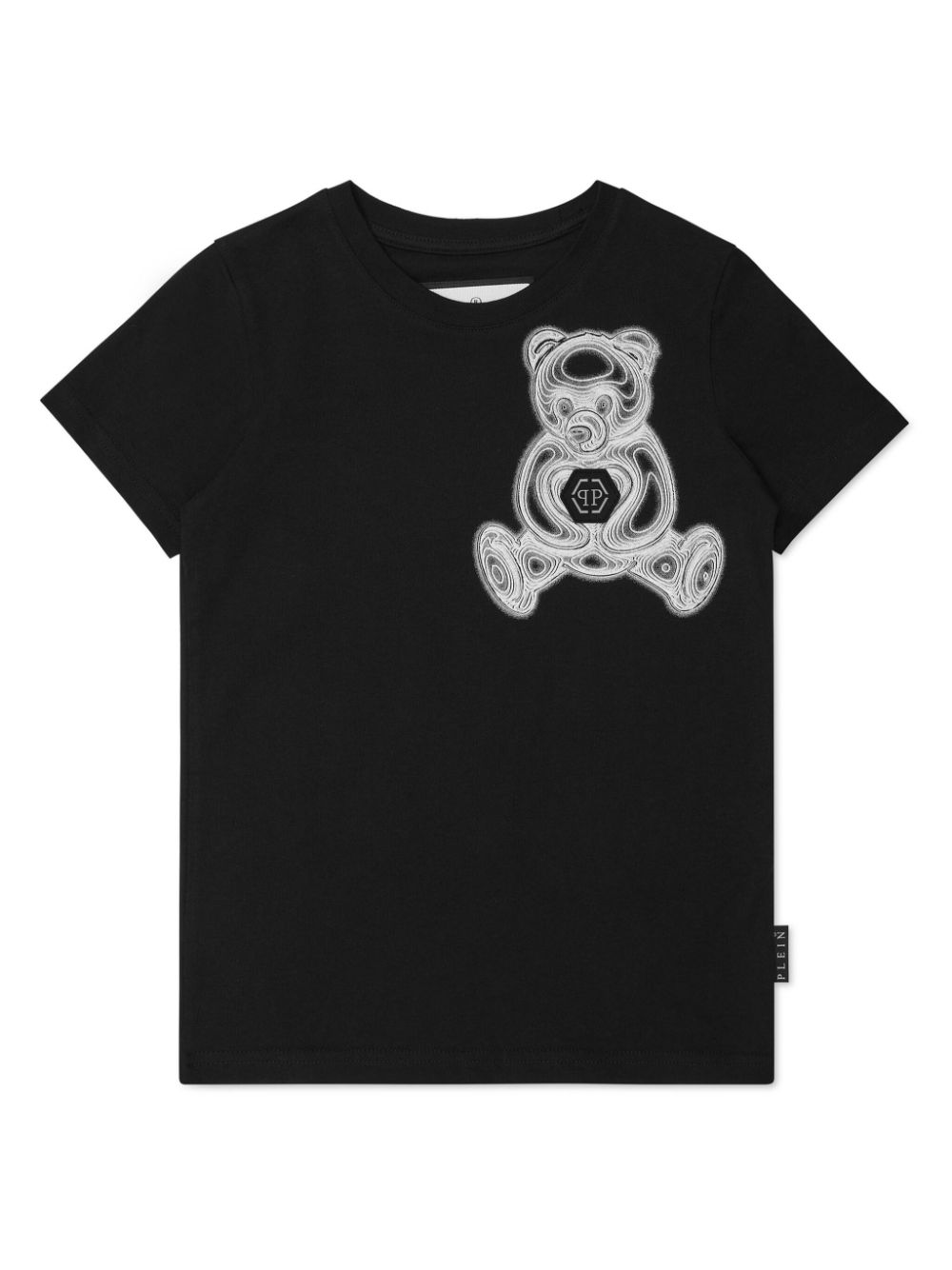 Teddy bear-print cotton T-shirt - Black