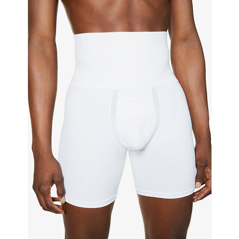 Mens White Ultra-Sculpt Shaping High-rise Slim-fit Stretch-cotton Boxers 