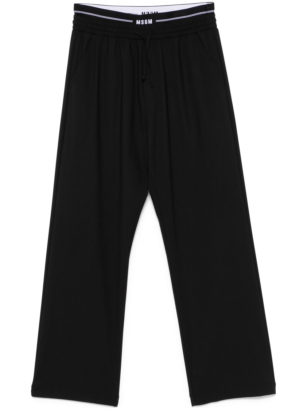 Logo-waistband trousers - Black