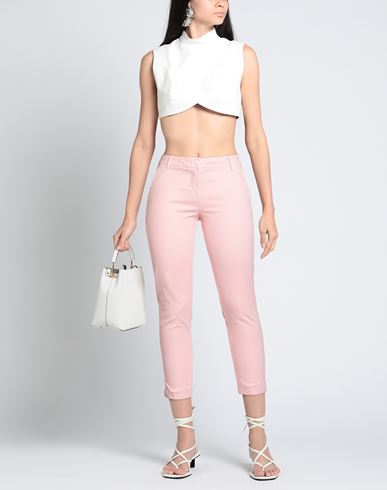 Woman Pants Pink Size 6 Cotton, Elastic fibres