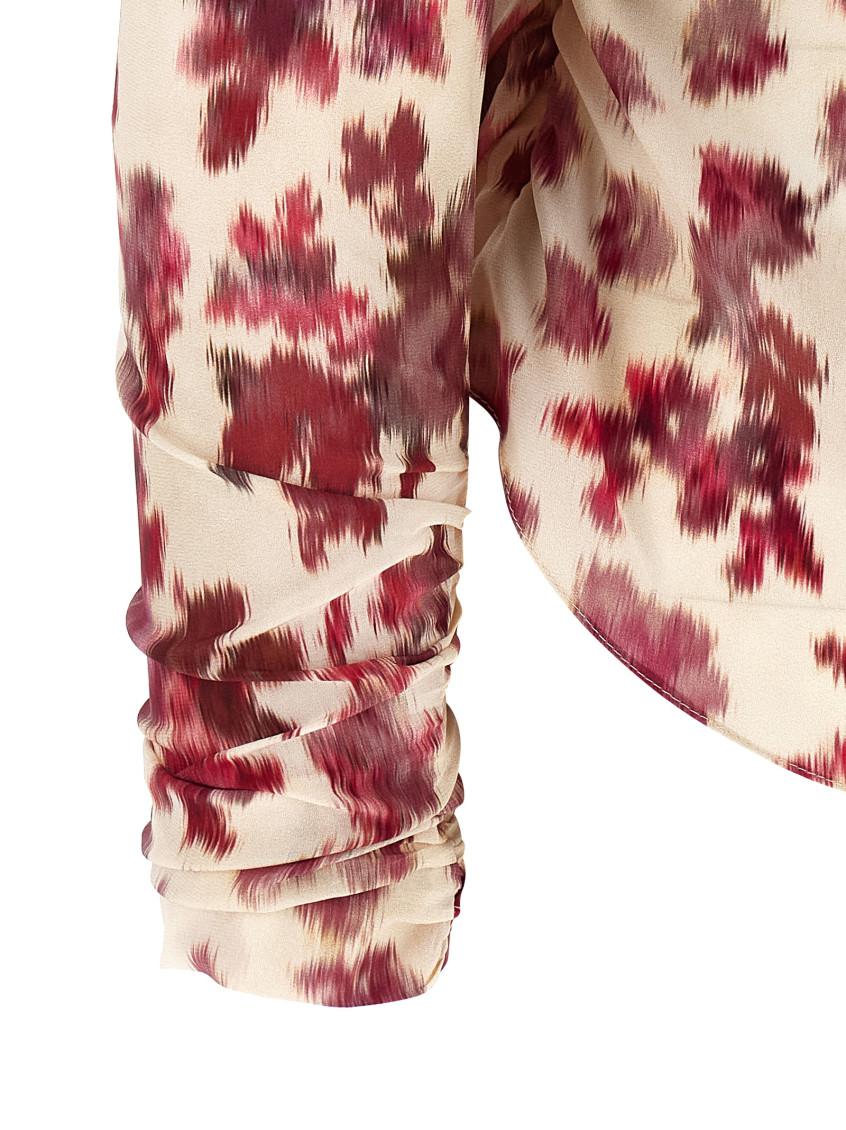 Isabel Marant - asymmetric draped knot ruched silk top