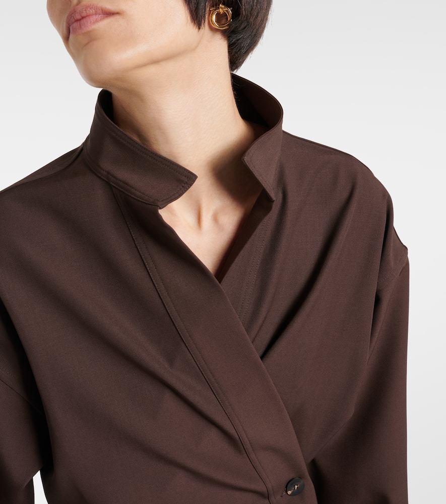 Wrap wool shirt
