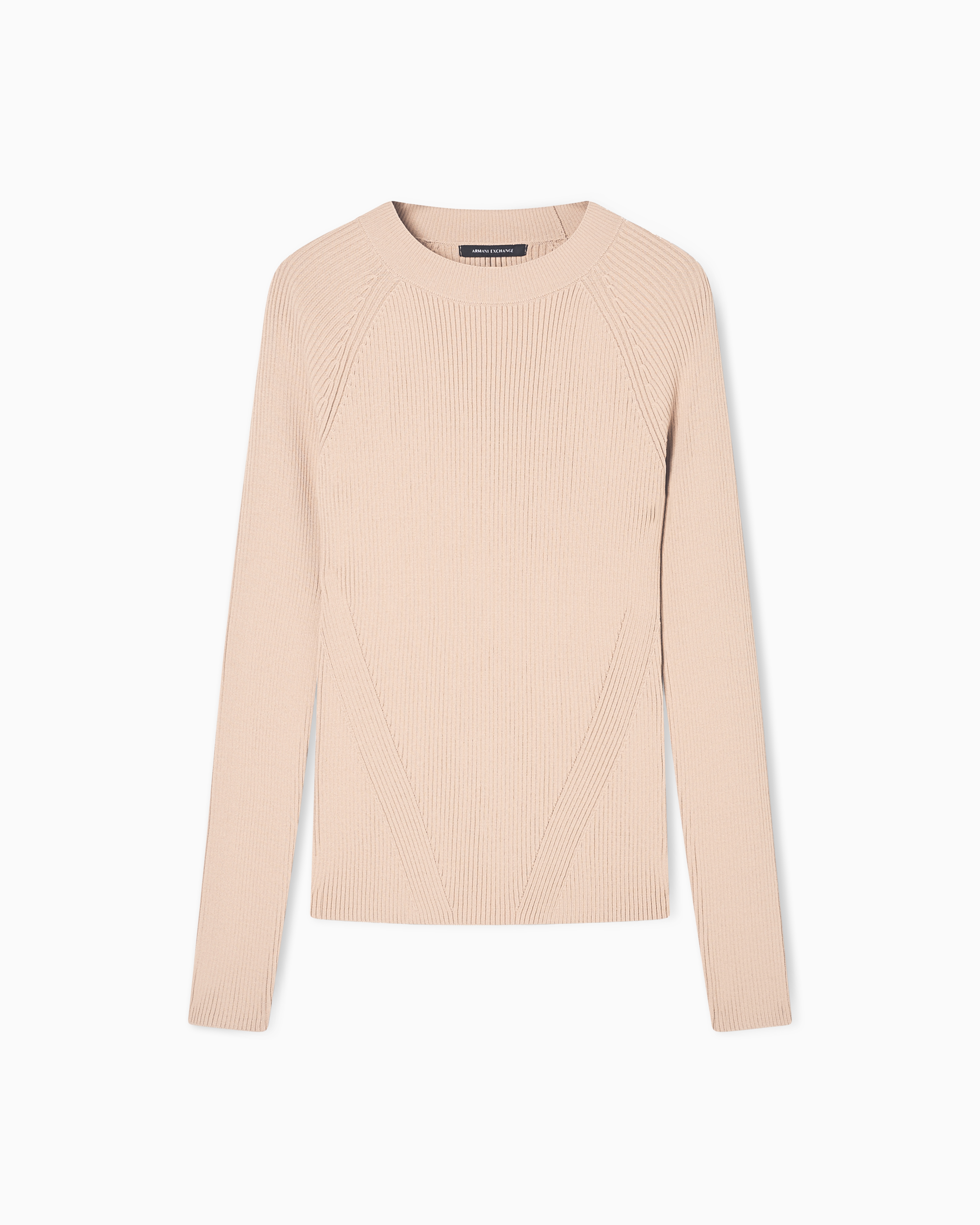 Round-neck sweater with raglan sleeves
