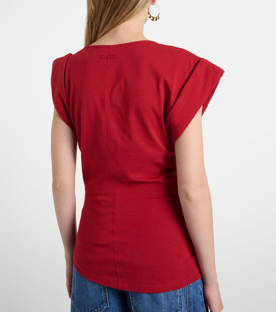 Draped cotton jersey top