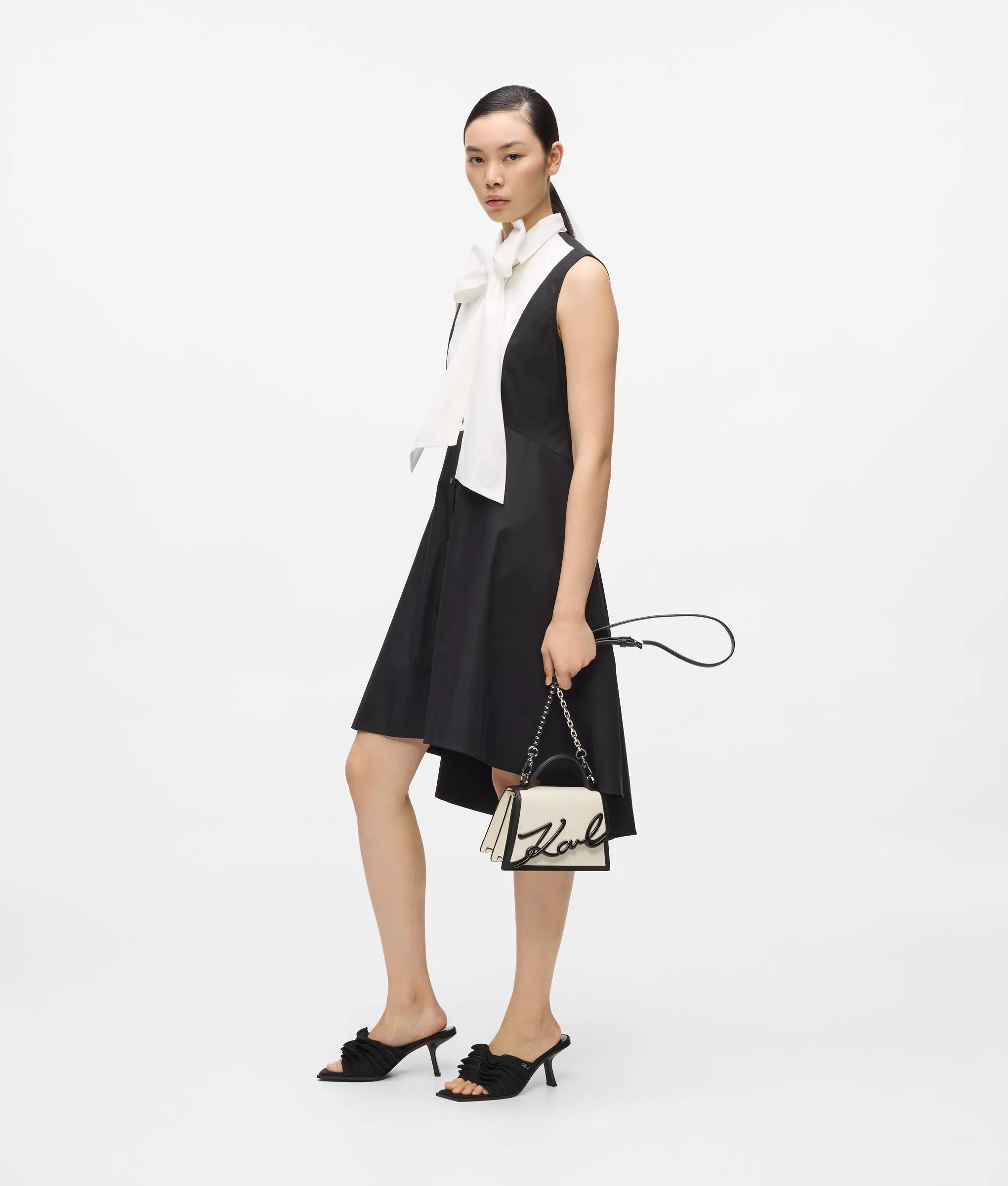Karl Lagerfeld - K/signature Kleine Umhängetasche, Damen, Weiss/schwarz, Größe: One