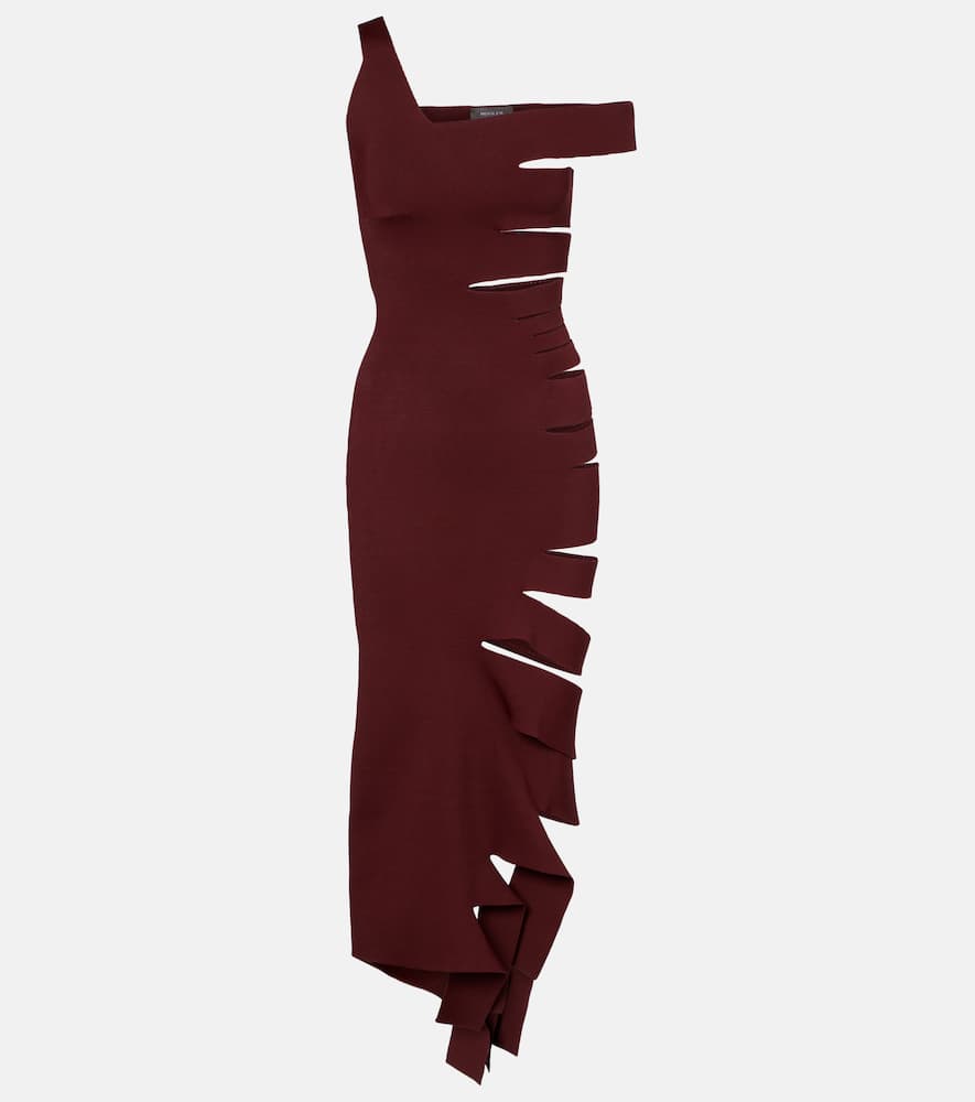Asymmetric cut-out midi dress