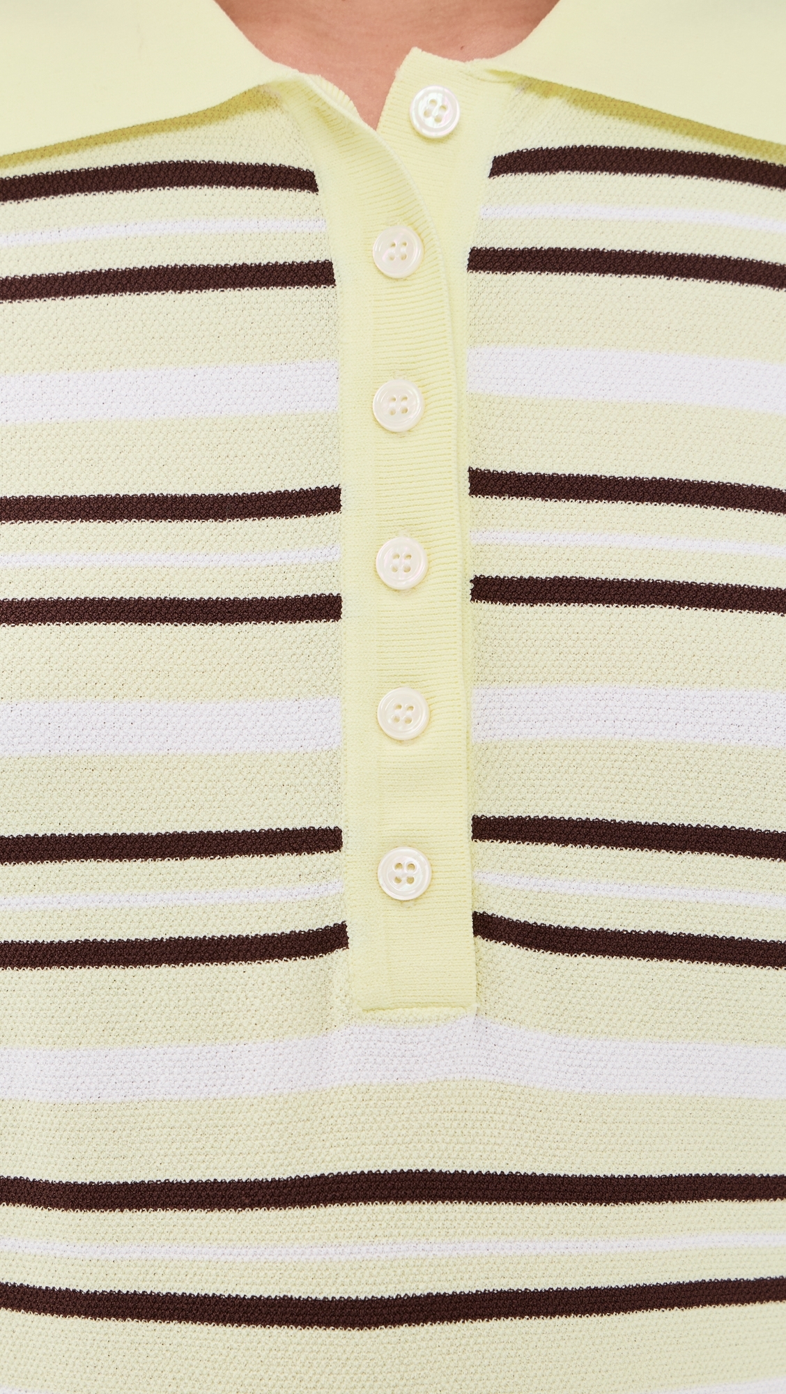 Madison Short Sleeve Polo Pastel Yellow/White/Espresso