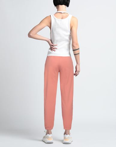 Woman Pants Salmon pink Size L Cotton, Elastane