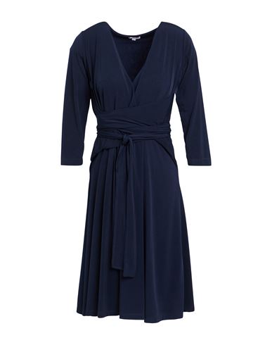 Rossopuro Woman Midi dress Midnight blue Size L Polyester, Elastane