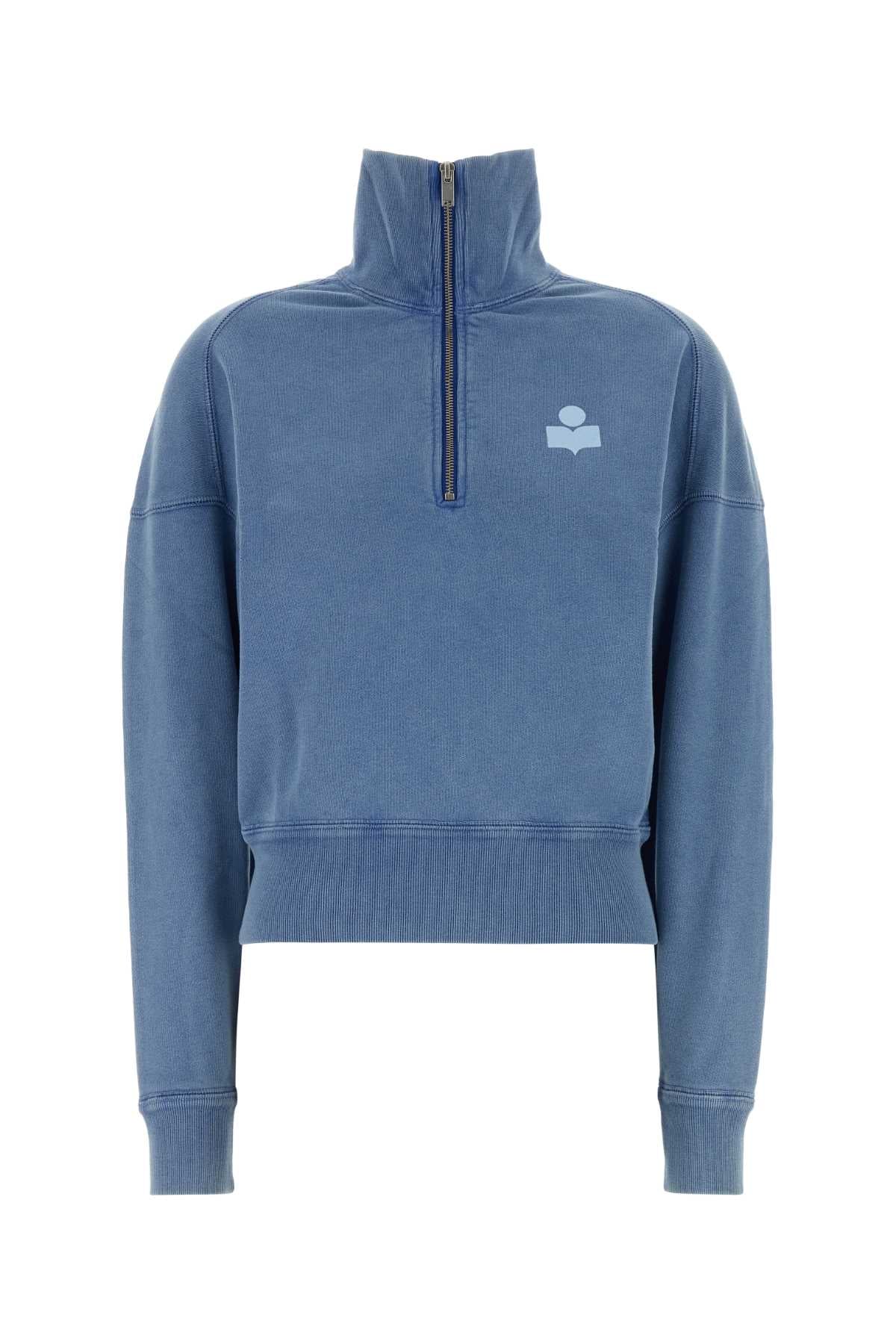 Cotton-Blend Sweatshirt — Blue