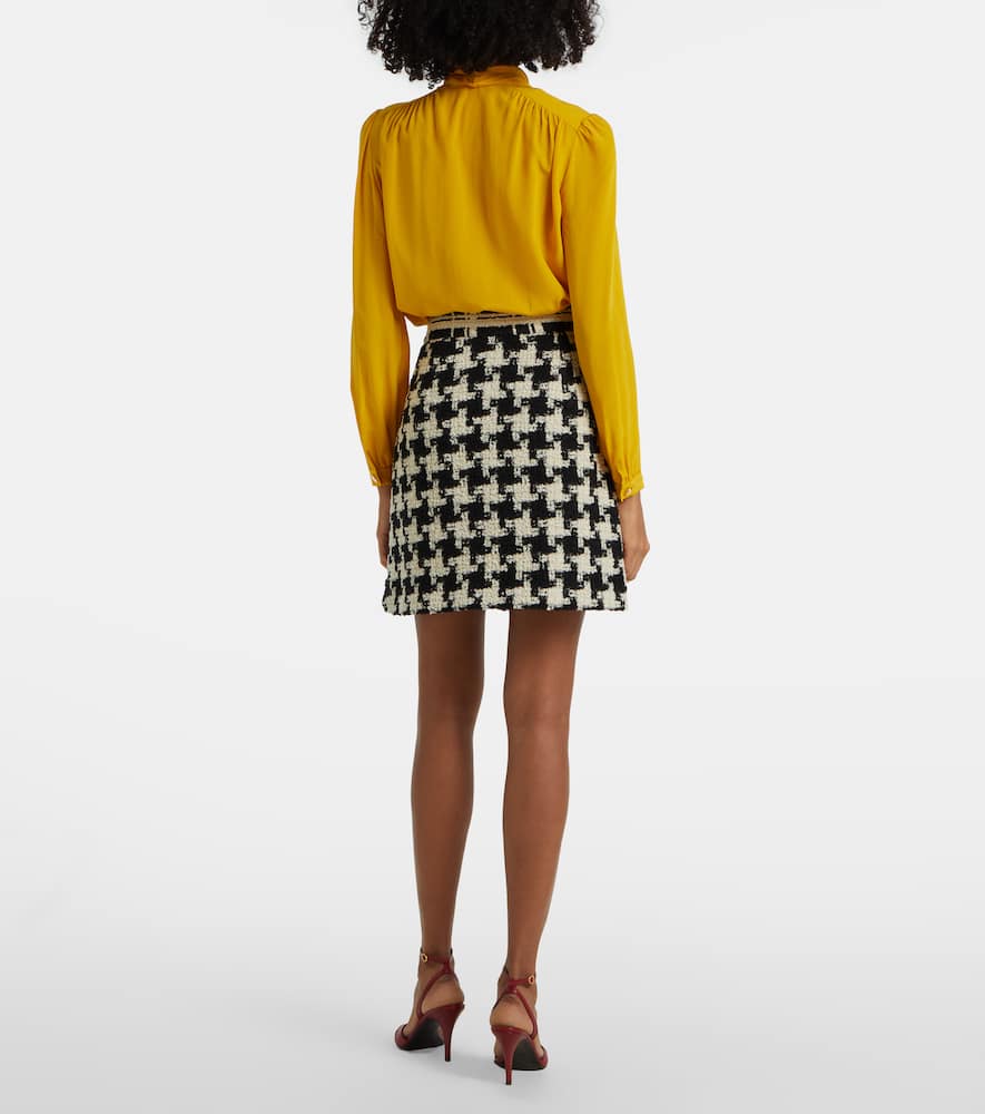 Wool-blend tweed miniskirt