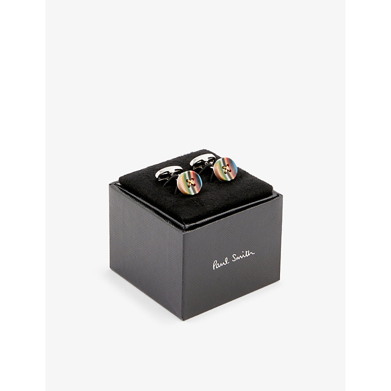 Mens ED Button Zinc-plated copper and Resin Cufflinks