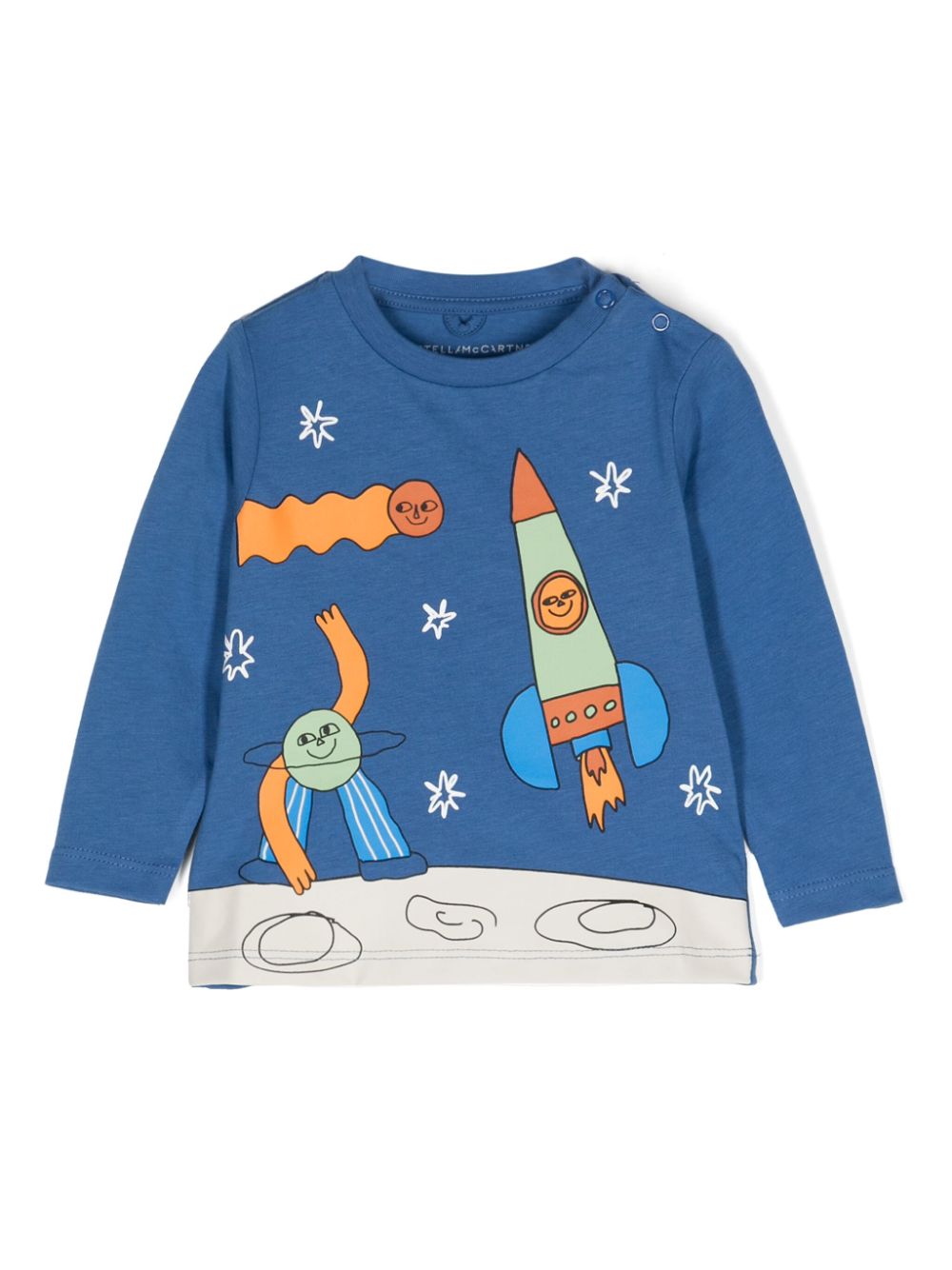 Graphic-print cotton T-shirt - Blue