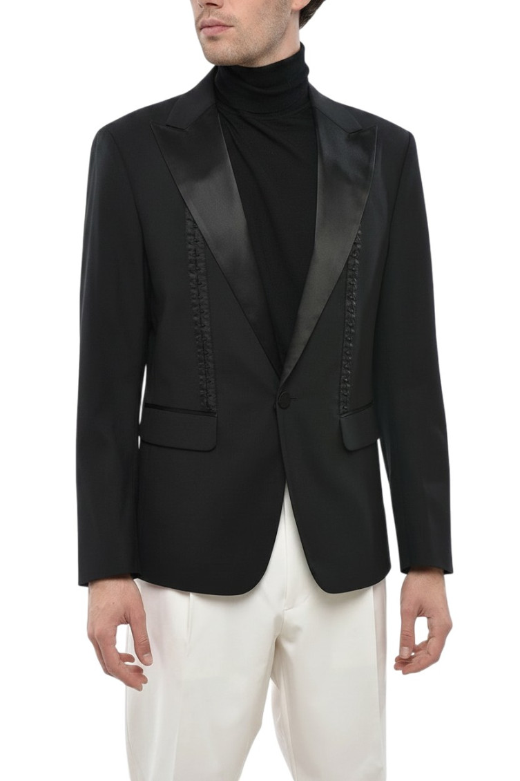 Black Peaked Lapel Blazer
