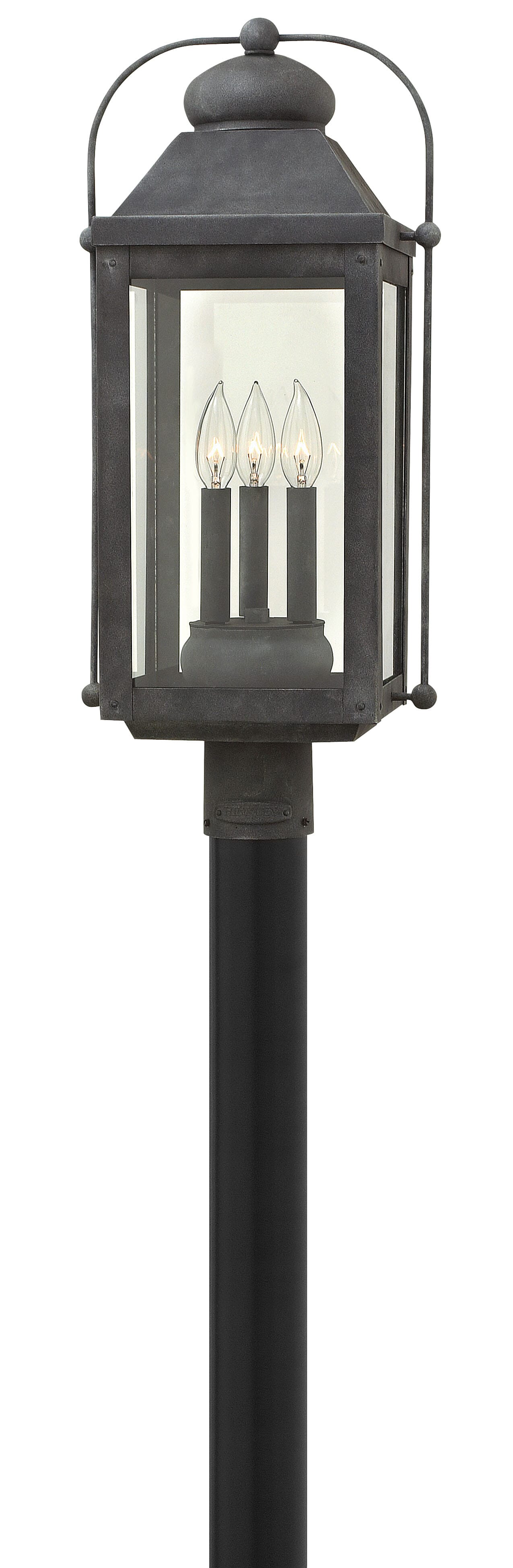 Aged Zinc LED Post Top Pier Mount from the Anchorage Collection