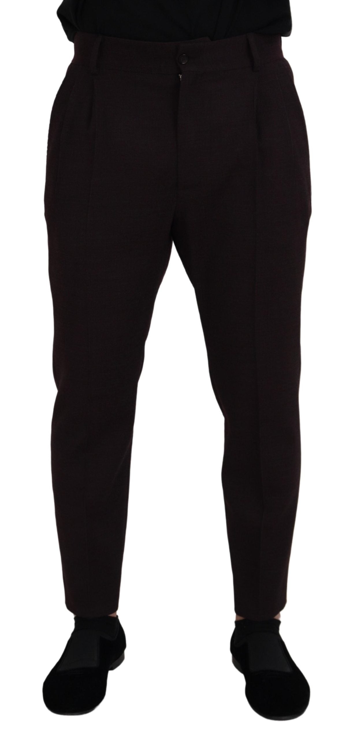 Cotton-Elastane Tailored Chinos — Brown