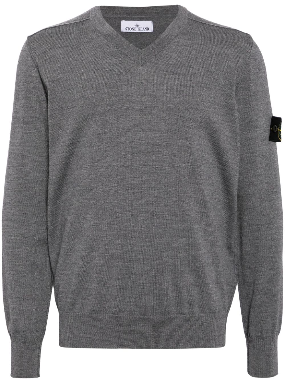 Compass-badge virgin wool jumper - Black
