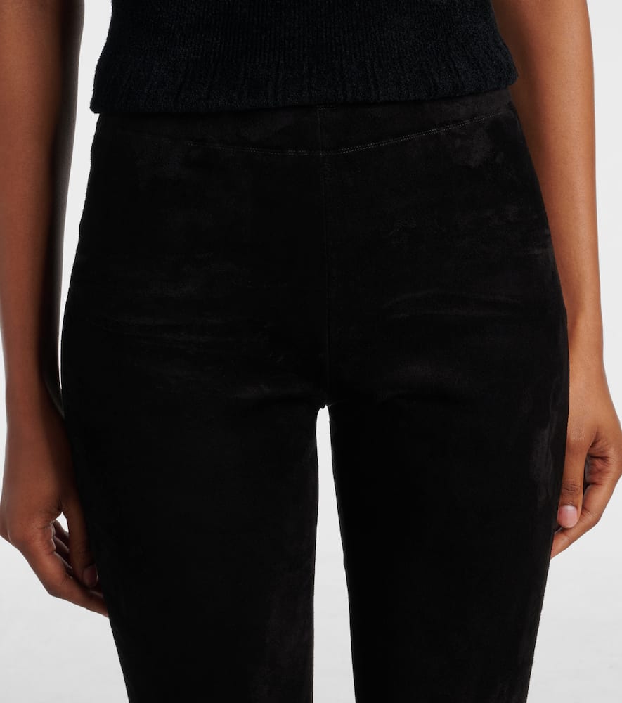 Carolyn mid-rise suede leggings