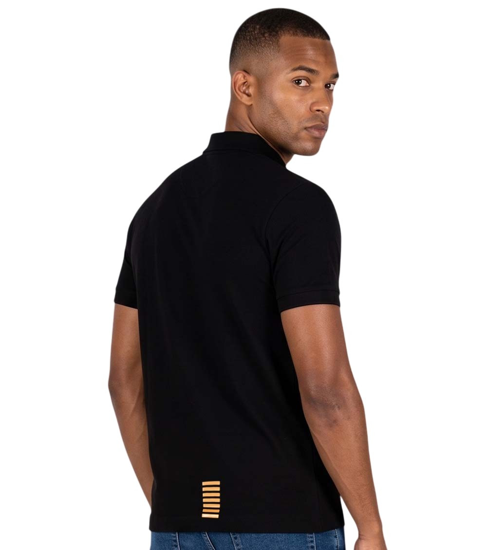 Black Logo Shirt Collar Polo