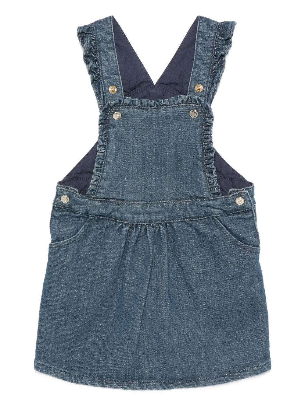 Ruffled-straps pinafore dress - Blue