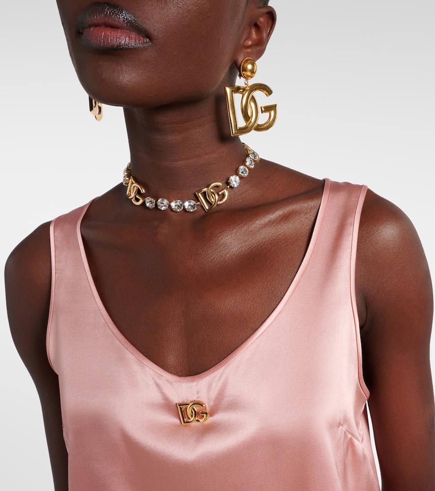 DG silk-blend satin top