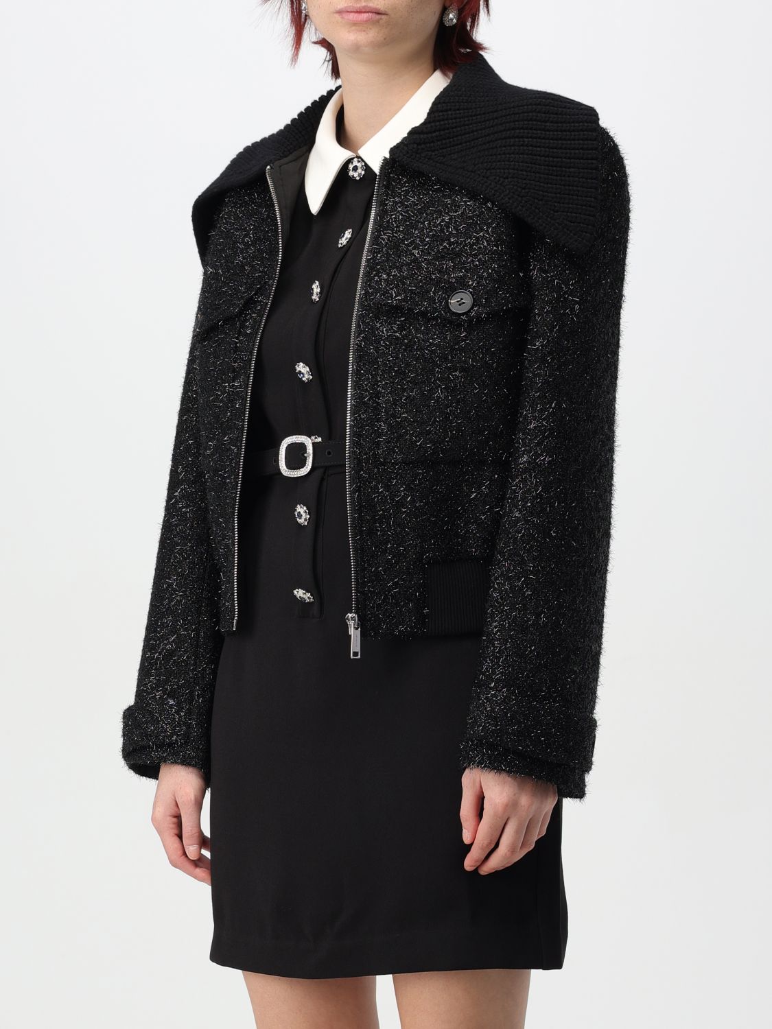 Bouclé bomber jacket - Black
