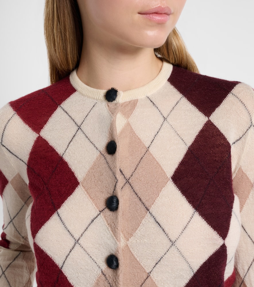 Charli argyle cashmere and mohair cardigan
