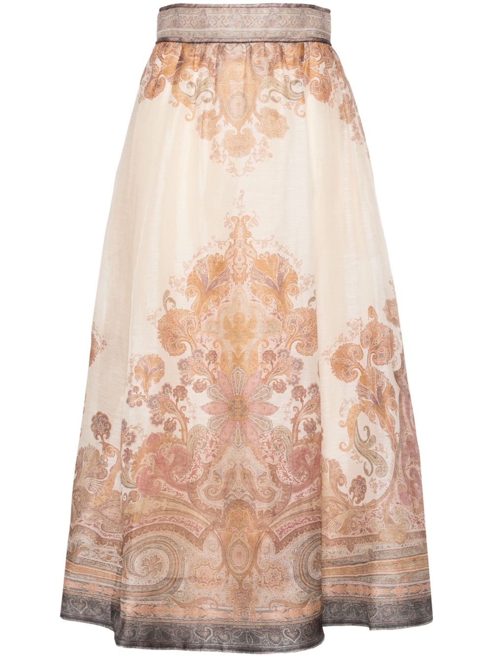 Illustration midi skirt - Neutrals