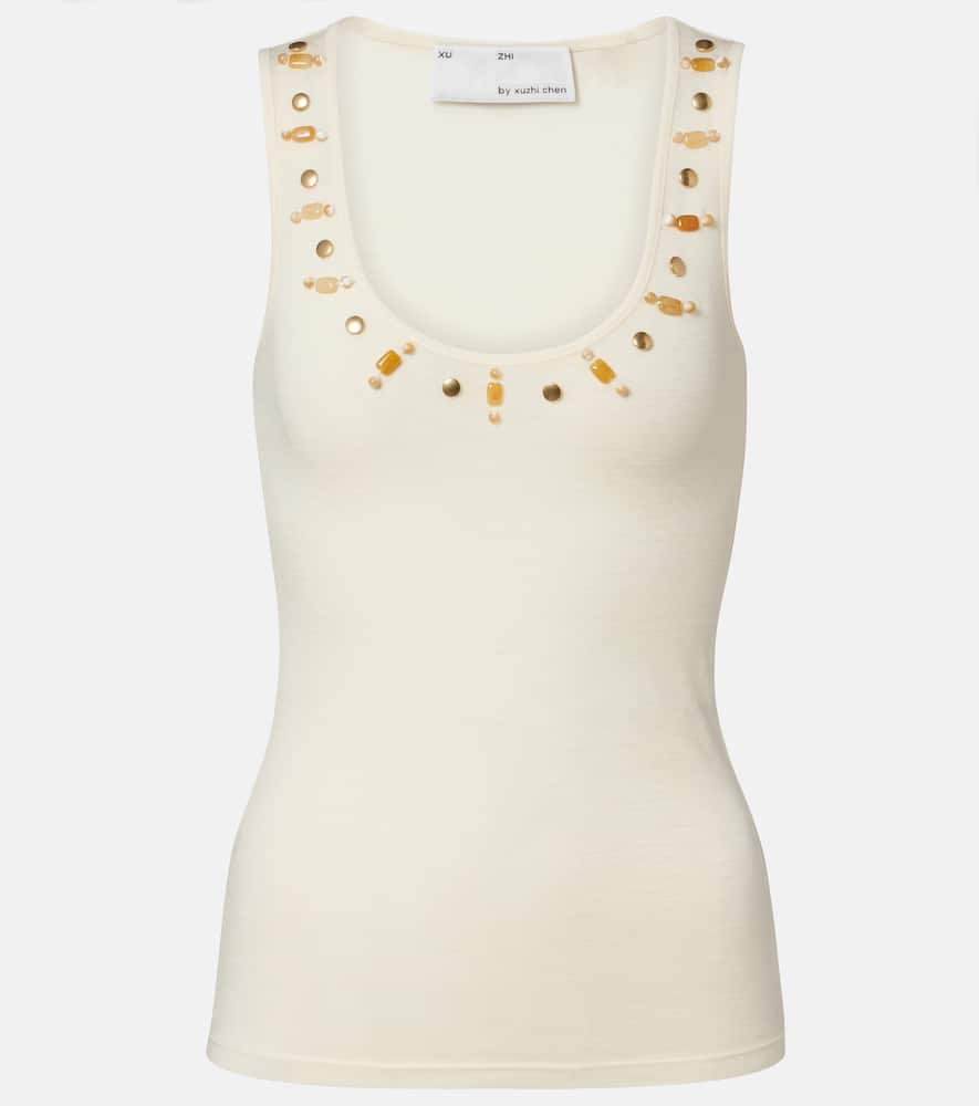 Beaded wool tank top