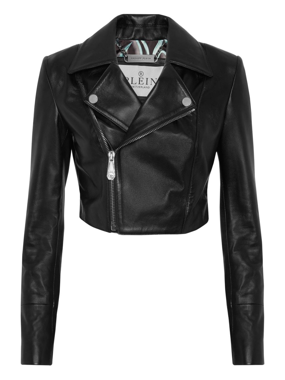 Philipp Plein Flame Racing leather jacket - Black