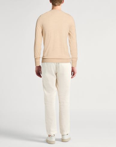 Man Sweater Cream Size 40 Super 140s Wool
