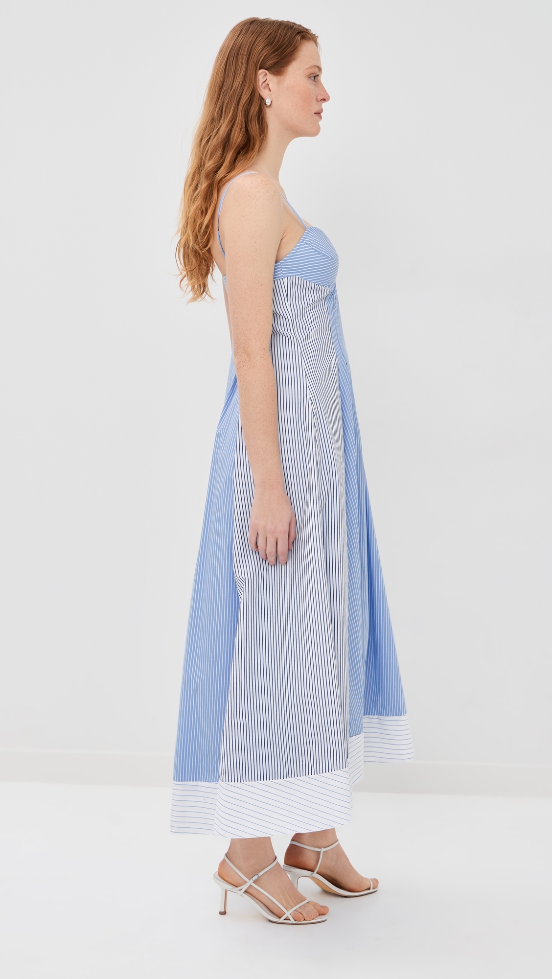 Chamberlain Cotton Midi Dress Periwinkle Multi Stripe