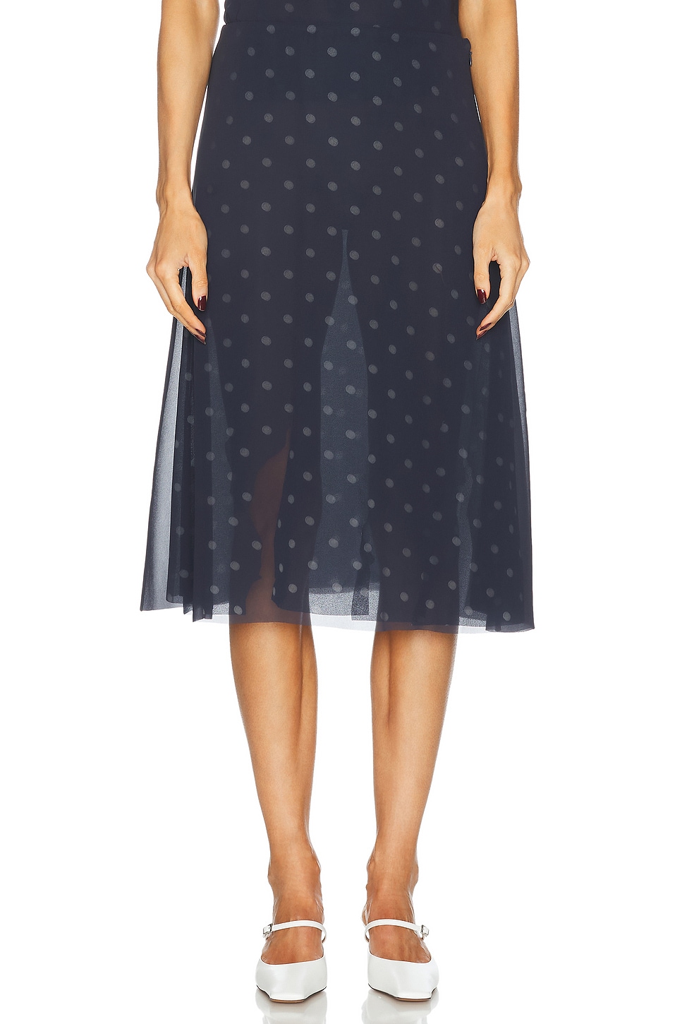 Acne Studios Iranee Skirt in Navy & White - Navy. 36 also in