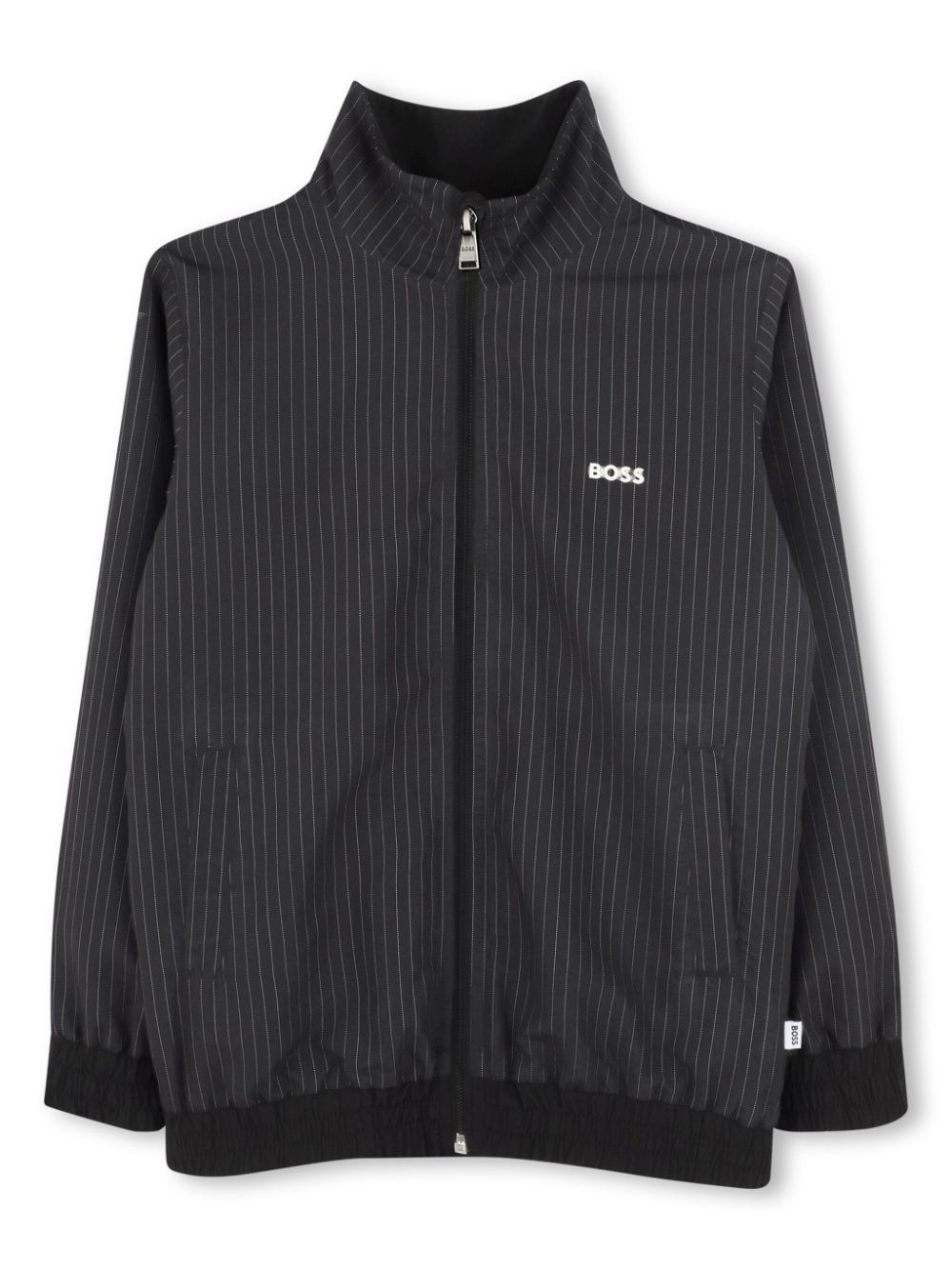 Logo-embroidered striped sweatshirt - Black
