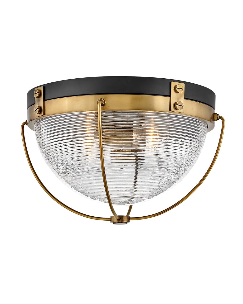 Heritage Brass LED Flush Mount from the Crew Collection