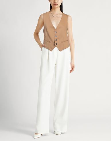 Forte_forte Woman Tailored Vest Sand Size 3 Viscose, Virgin Wool, Elastane
