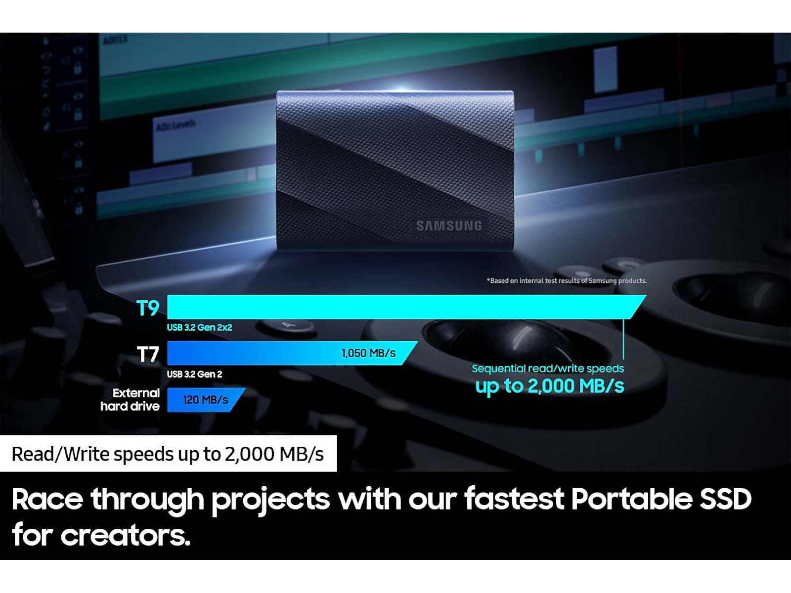 Portable SSD T9 USB 3.2 Gen2x2 4TB ( in Black)(MU-PG4T0B/AM)