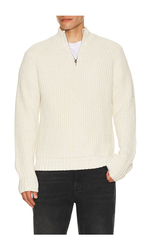 Rails Stratton Quarter Zip Sweater in Cream. - S also in L, M, XL/1X