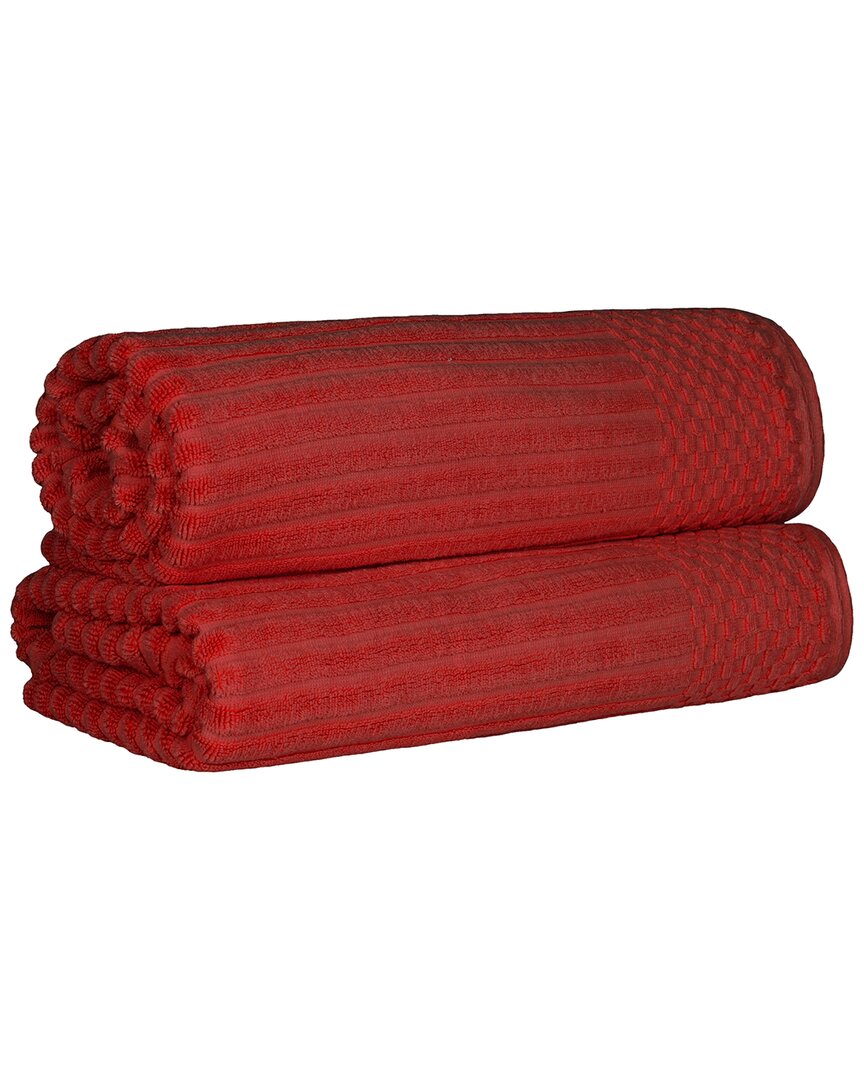 Cotton Highly Absorbent Solid And Checkered Border Bath Sheet Set