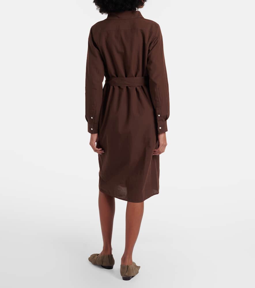 Cotton and linen shirt dress