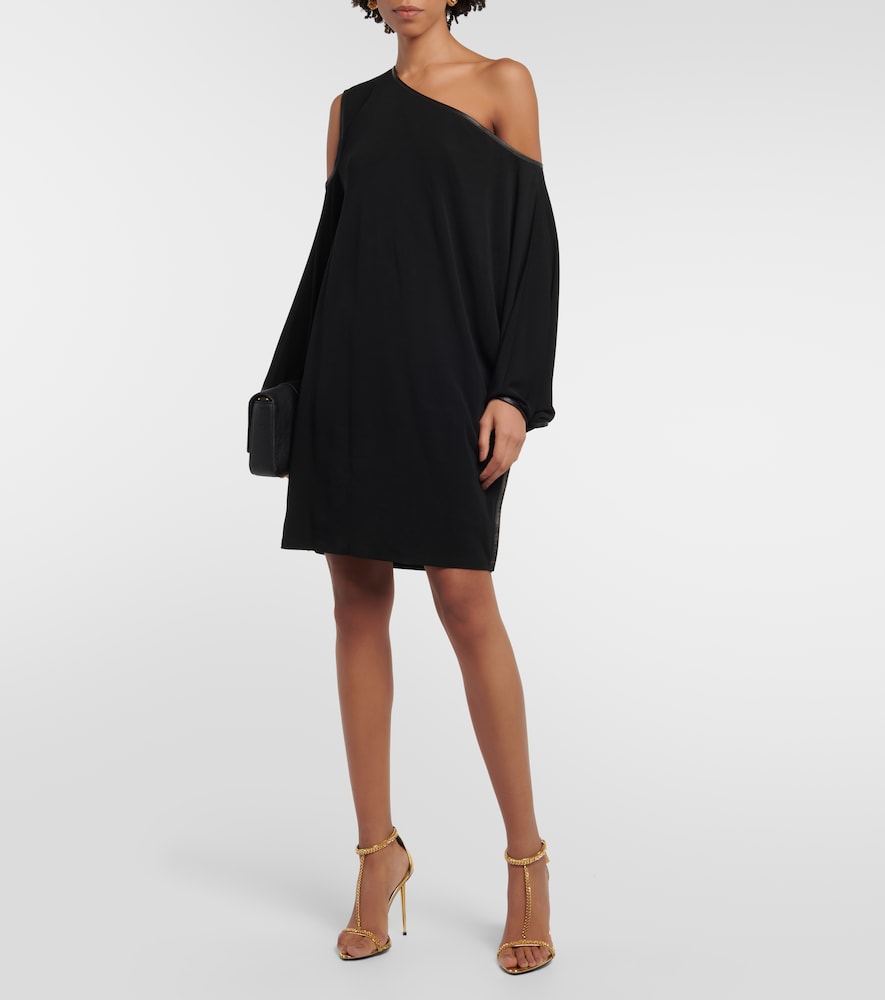 Draped crêpe jersey minidress