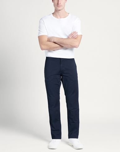 Man Pants Navy Size 40 Cotton, Elastane
