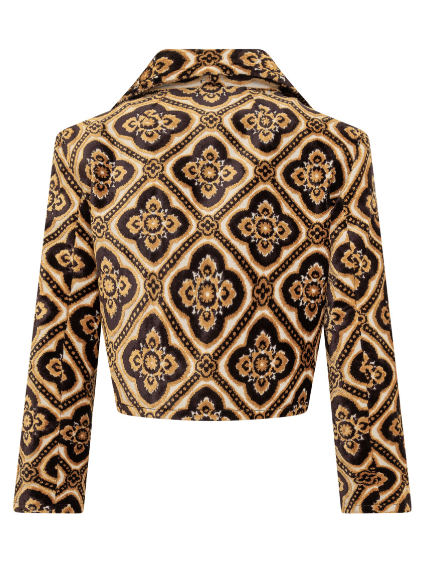 Cropped velvet jacket
