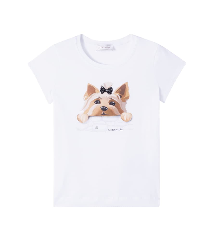 Printed cotton-blend jersey T-shirt