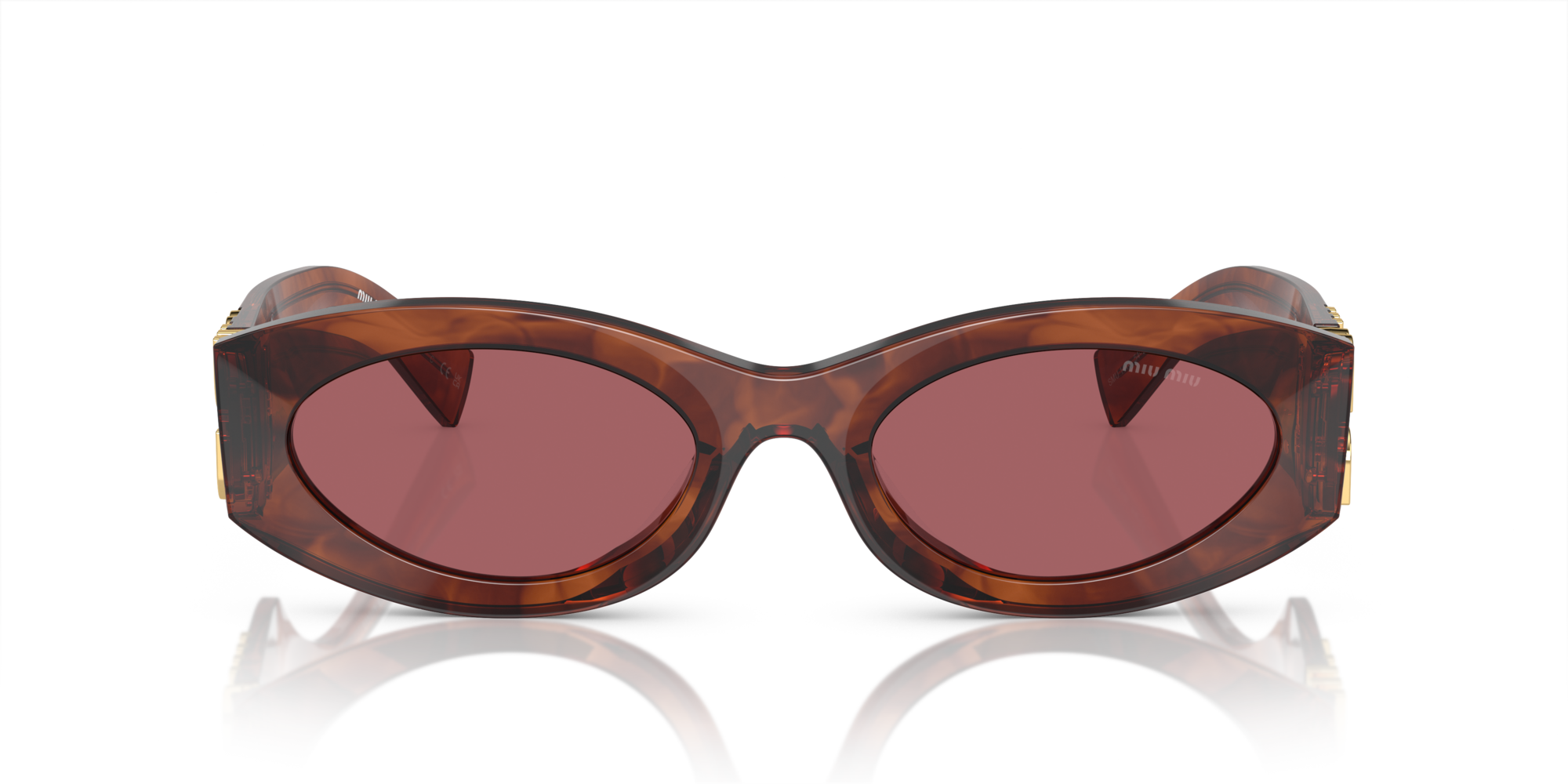 Miu Miu Woman Miu Miu MU 11Q08S Sunglasses Acetate Brown Violet Round Norma