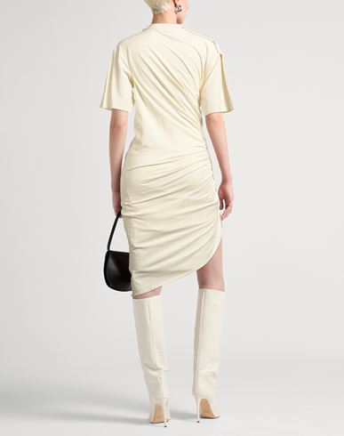 Woman Midi dress Ivory Size 6 Cotton, Elastane